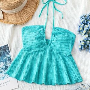 Turquoise Halter Top Blue Size XS